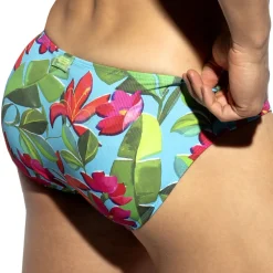 Slip Bikini Bold Flowers Turquoise