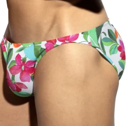 Slip Bikini Bold Flowers Blanc
