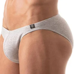 Slip Bikini French Coton Gris Chiné