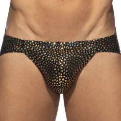 Slip Bikini Gold Stones Noir