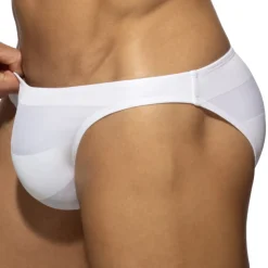 Slip Bikini Rayure Epaisse - Blanc