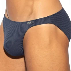 Slip Bikini Recycled Rib Bleu Marine