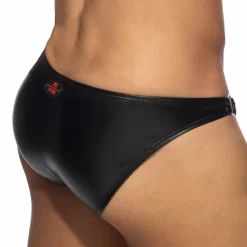 Slip Bikini Rub Round Buckle Noir