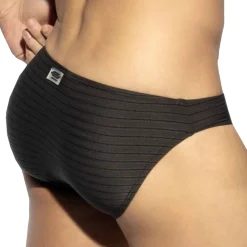 Slip Bikini Stripes Brownie Noir