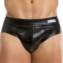 Slip Bottomless Leather Simili Cuir Noir