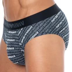 Slip Classic Pattern Mix Coton Marine - Logo