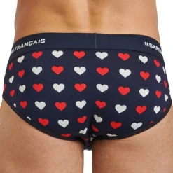 Slip Coton Cœurs Bleu Marine