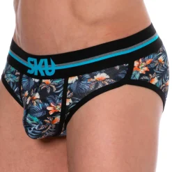 Slip Coton Floral Bleu Marine