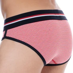Slip Coton Rayure Rouge - Blanc
