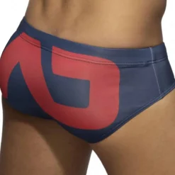 Slip de Bain AD Logo Bleu Marine - Rouge