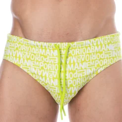 Slip de Bain All Over Logo Citron Vert
