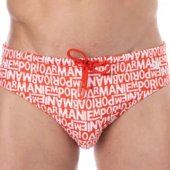 Slip de Bain All Over Logo Rouge