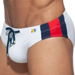 Slip de Bain Basic Stripes Blanc