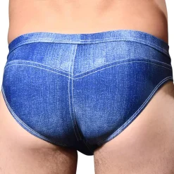 Slip de Bain Bikini Denim Indigo