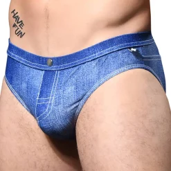 Slip de Bain Bikini Denim Indigo