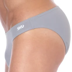 Slip de Bain Bikini Gris Clair