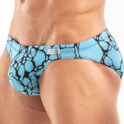 Slip de Bain Bikini Imprimé Bleu