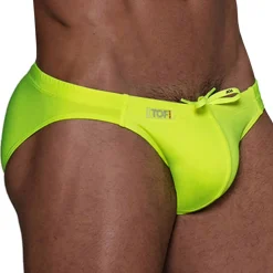 Slip de Bain Bikini Neon Jaune Fluo