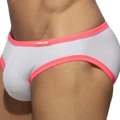 Slip de Bain Bikini Neon Snow White Blanc - Rose Fluo