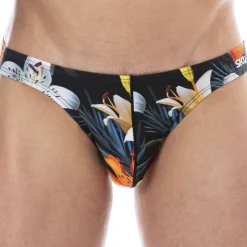 Slip de Bain Bikini Tropical Summer Noir