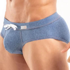 Slip de Bain Denim Bleu