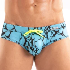 Slip de Bain Imprimé Bleu