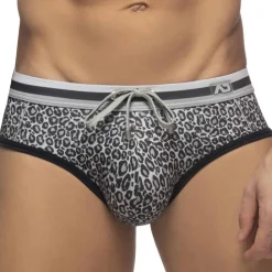 Slip de Bain Léopard Gris