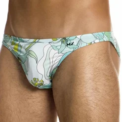 Slip de Bain Low Cut Art Nouveau Menthe