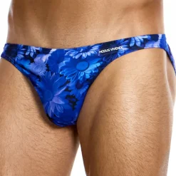 Slip de Bain Low Cut Daisies Bleu