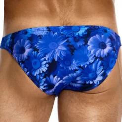 Slip de Bain Low Cut Daisies Bleu