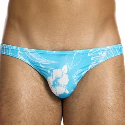 Slip de Bain Low Cut Floreale Bleu Ciel