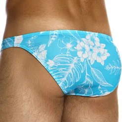 Slip de Bain Low Cut Floreale Bleu Ciel