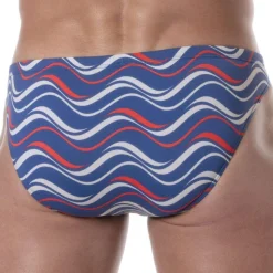 Slip de Bain Mini Imprimé Bleu