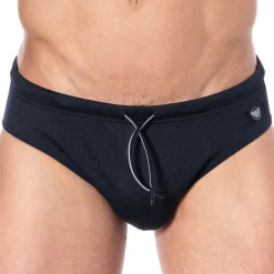 Slip de Bain Satin Label Marine