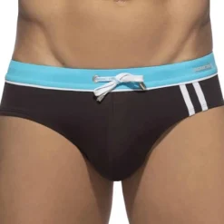 Slip de Bain Sport Detail Binding Marron