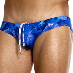 Slip de Bain Super Low Rise Daisies Bleu