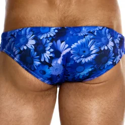 Slip de Bain Super Low Rise Daisies Bleu