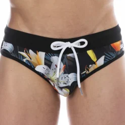 Slip de Bain Tropical Summer Noir