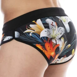 Slip de Bain Tropical Summer Noir