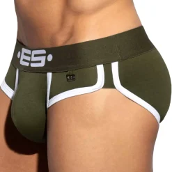 Slip Double Side Coton Kaki - Blanc