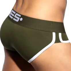 Slip Double Side Coton Kaki - Blanc