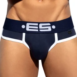 Slip Double Side Coton Marine - Blanc