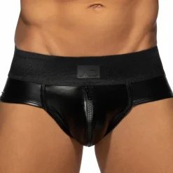 Slip Front Zip Rub Cockring Noir
