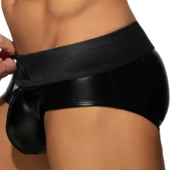 Slip Front Zip Rub Cockring Noir