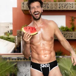 Slip Logo Coton Noir