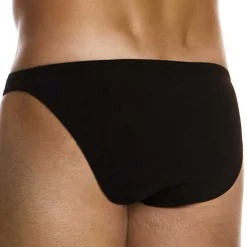 Slip Low Cut Soie Noir