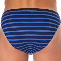 Slip Mini Coton Rayure Bleu - Noir