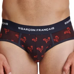 Slip Origami Coq Bleu Marine - Rouge