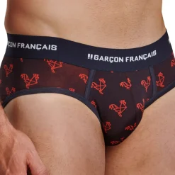 Slip Origami Coq Bleu Marine - Rouge