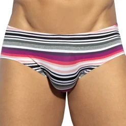Slip Retro Stripes Gris - Rose